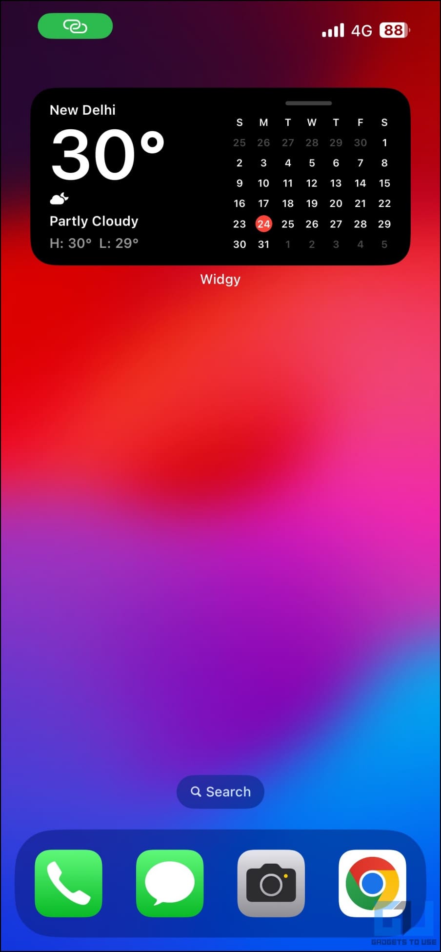 Standby Mode Widget on iOS 16 Home Screen