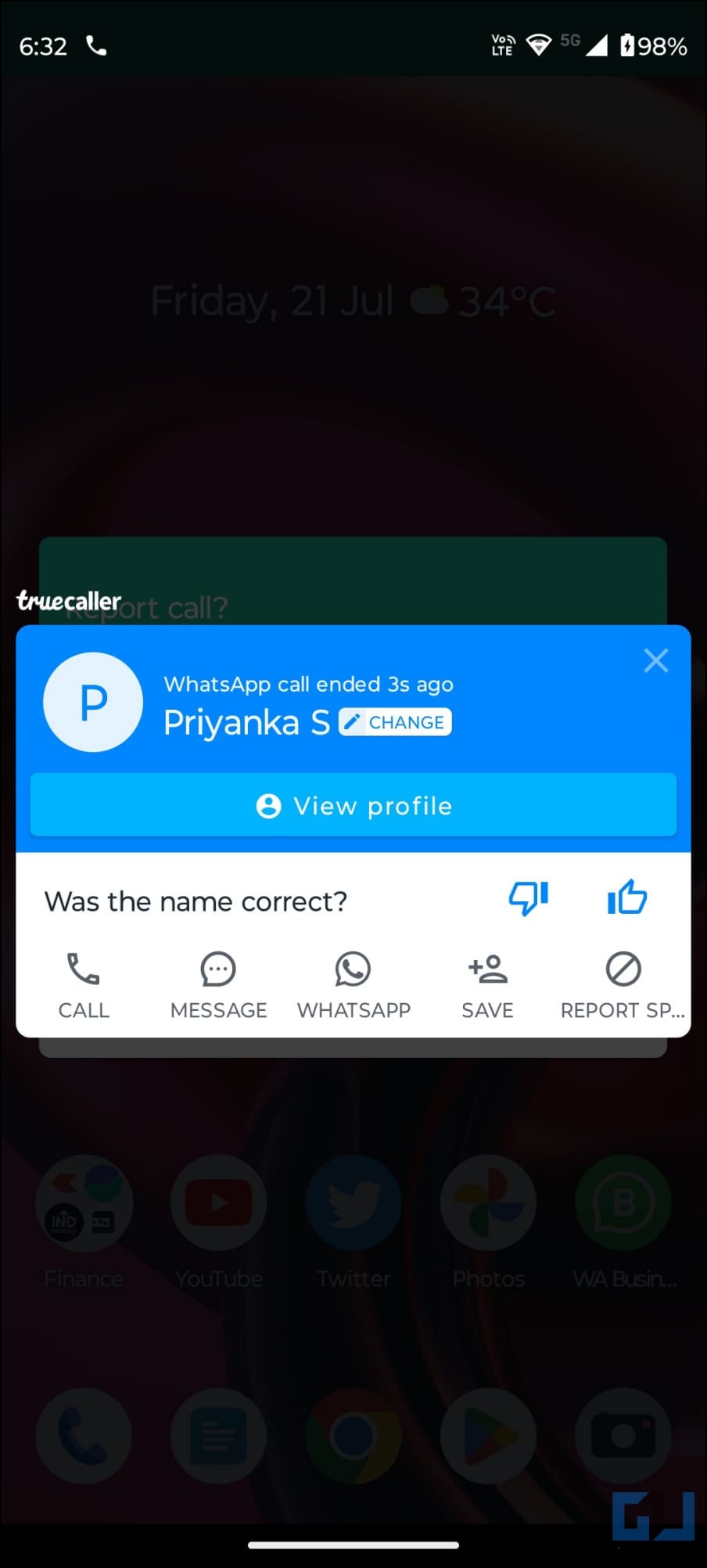 Enable Truecaller Caller ID for WhatsApp