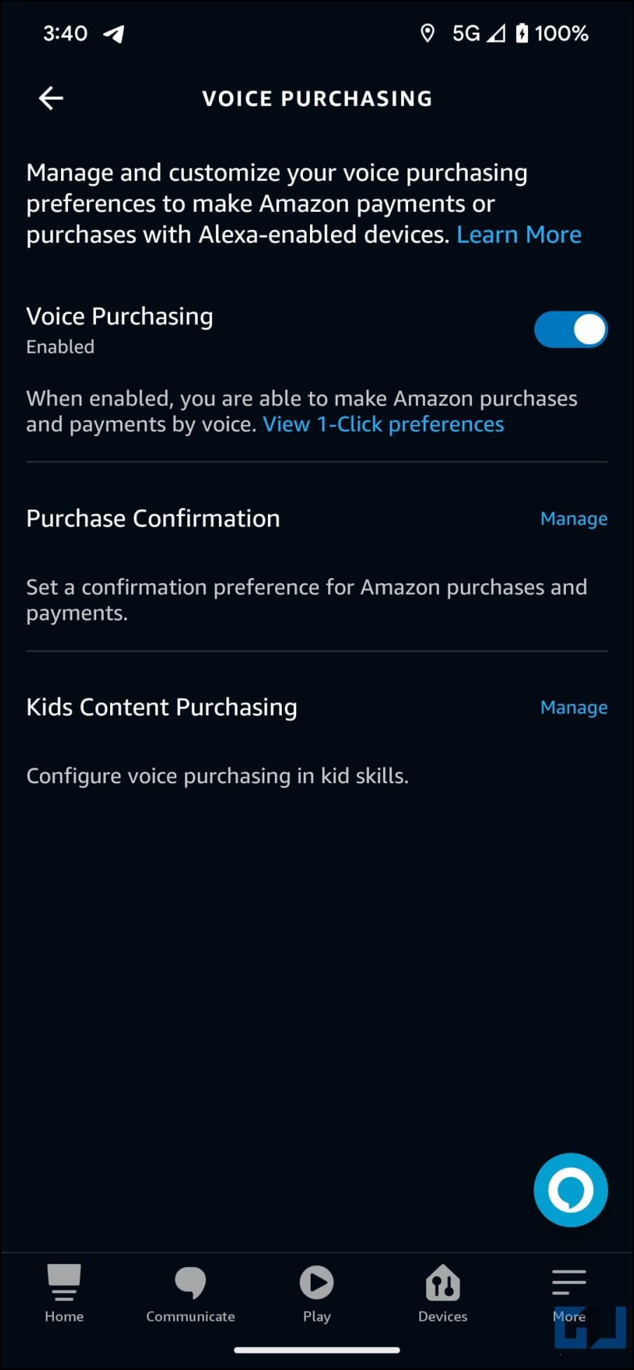 Enable Voice Purchases on Alexa