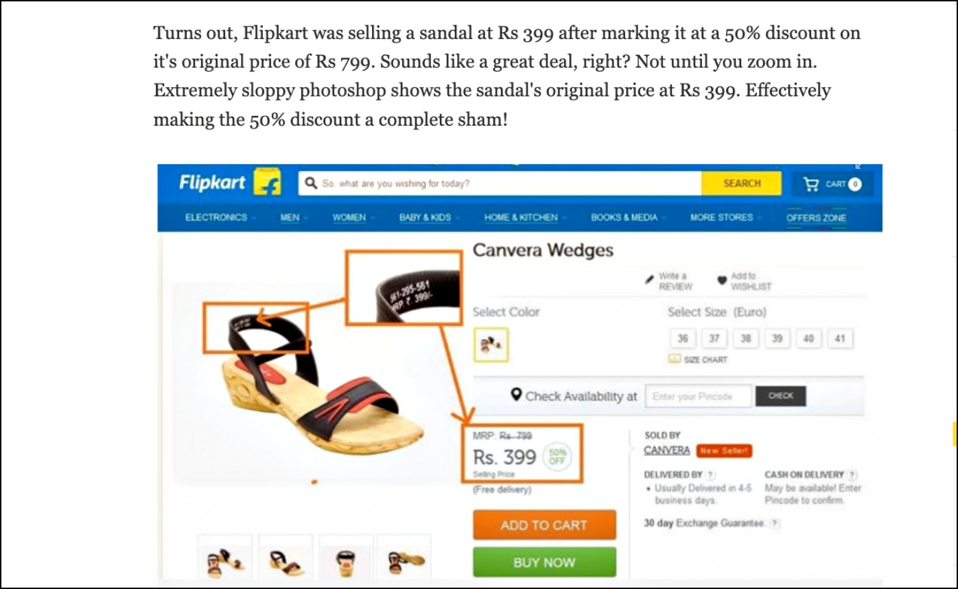 Fake Overinflated Price Deals on Flipkart