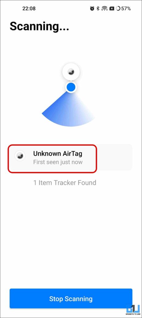 Detect Unknown tracker or AirTag on Android using Tracker Detect