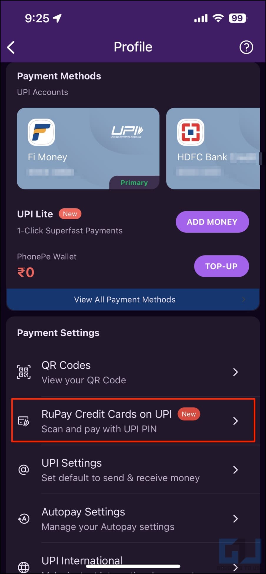 Add Rupay Credit Card to PhonePe UPI