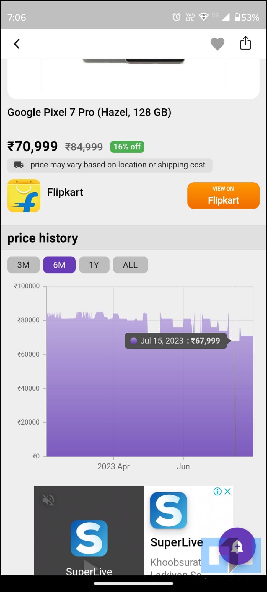 Check Historical Price of Product