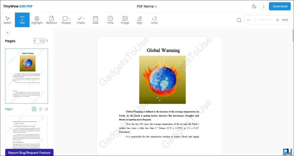 online tool to read edit PDF files for free