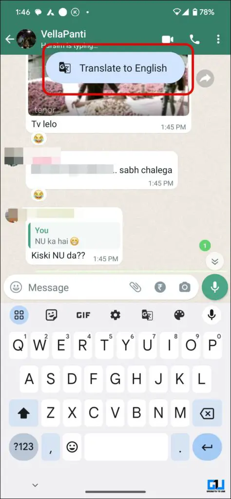 Translate WhatsApp chat on Android and iOS