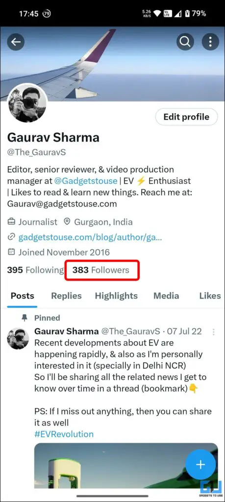 Followers highlighted on red on X profile