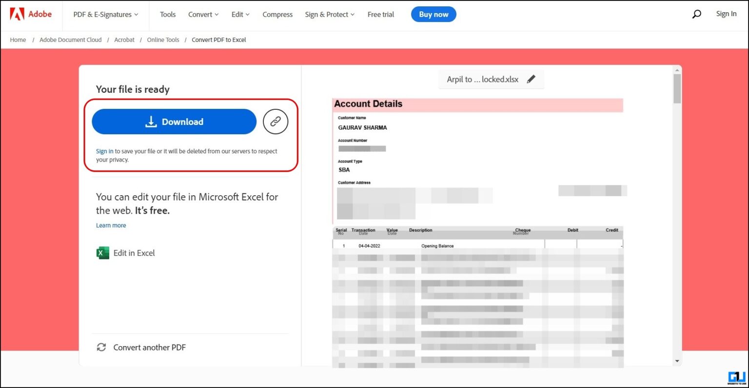 4 Ways to Convert a Locked PDF Bank Statement to Excel