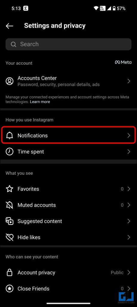 turn off Instagram notifications temporarily