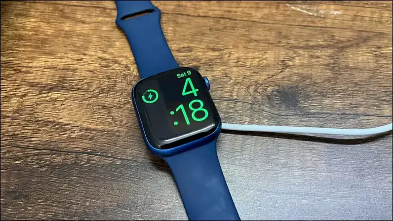 Apple Watch Plugged into Charger