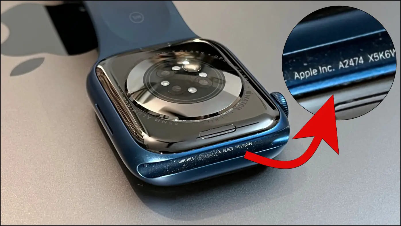 Apple Watch Model Number Visible under Strap Slit
