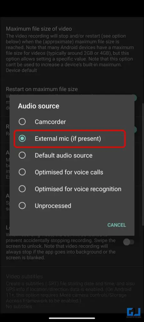 Connect External OTG wireless mic on Android
