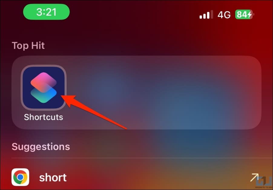 Open Shortcuts on iPhone