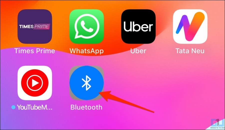 Bluetooth Shortcut on iPhone Home Screen