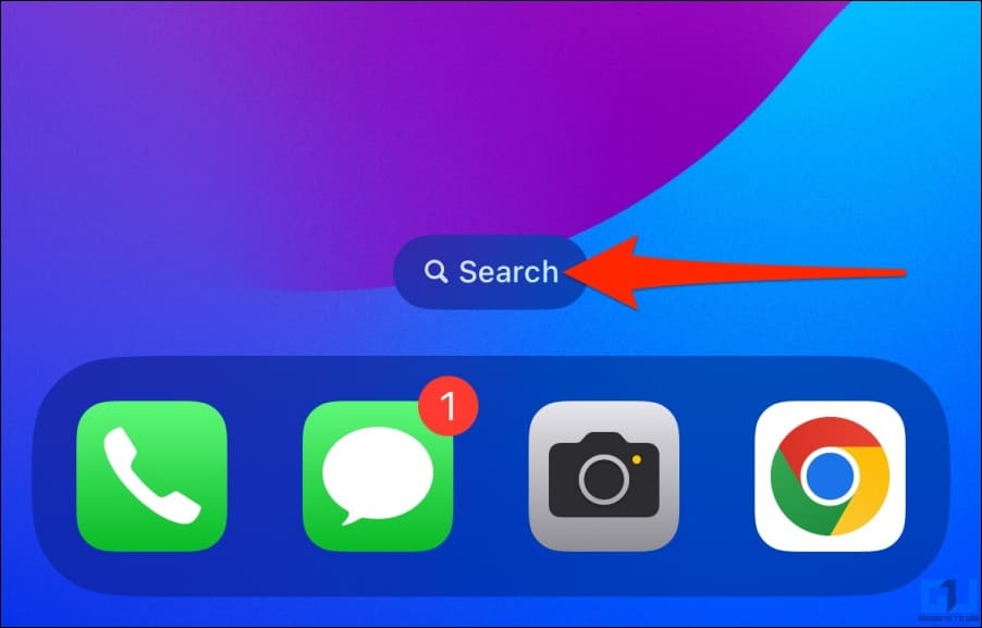 Tap Search on iPhone Home Screen