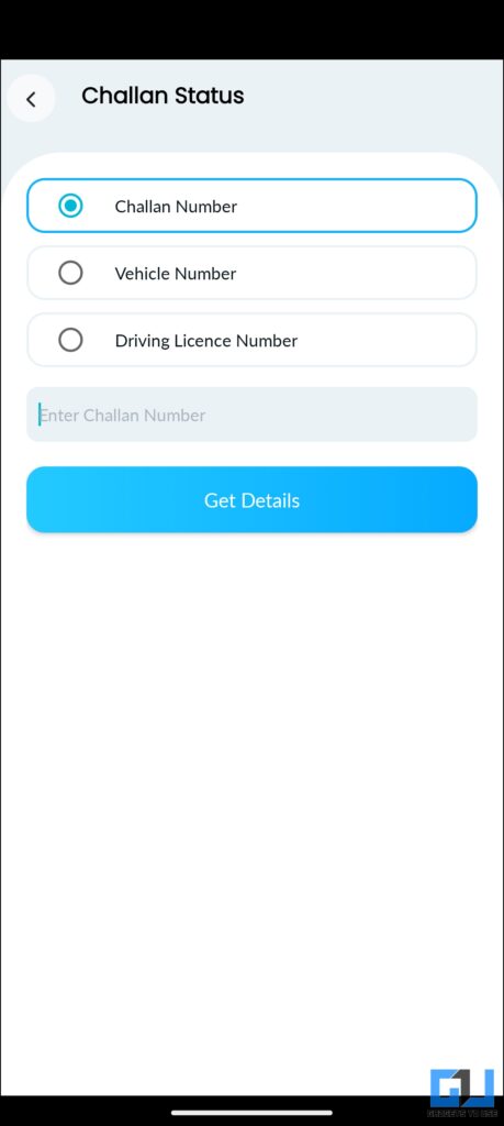 search using challan number