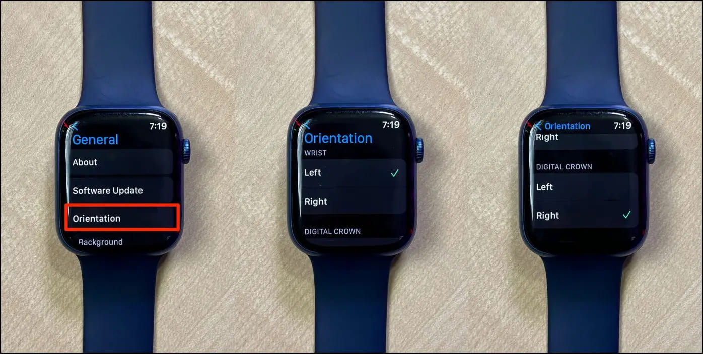 Change Apple Watch Orientation