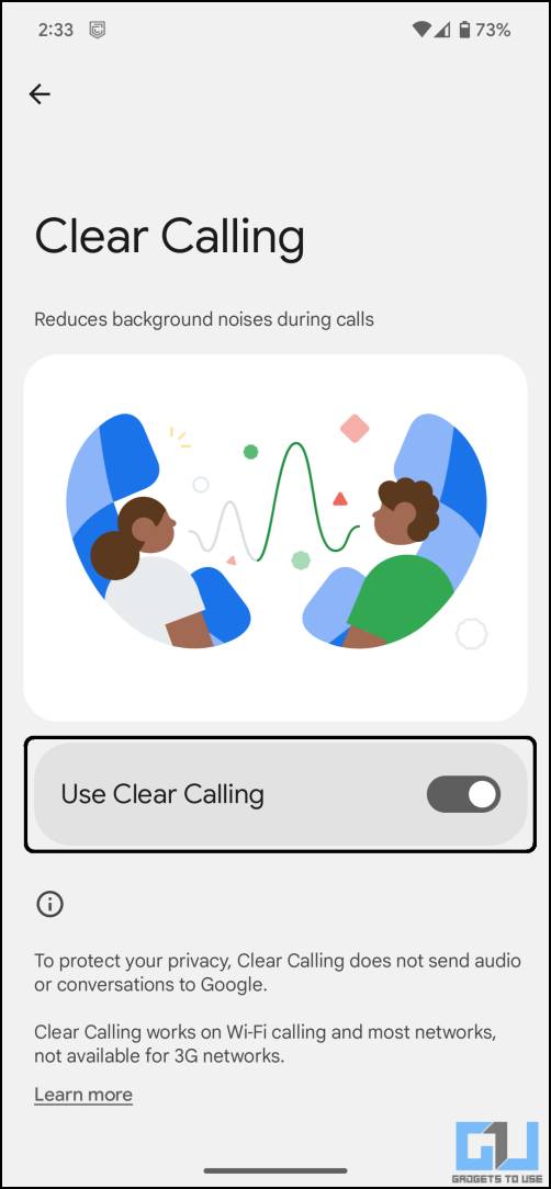 Remove noise during calls using Clear Calling on Google Pixel phones