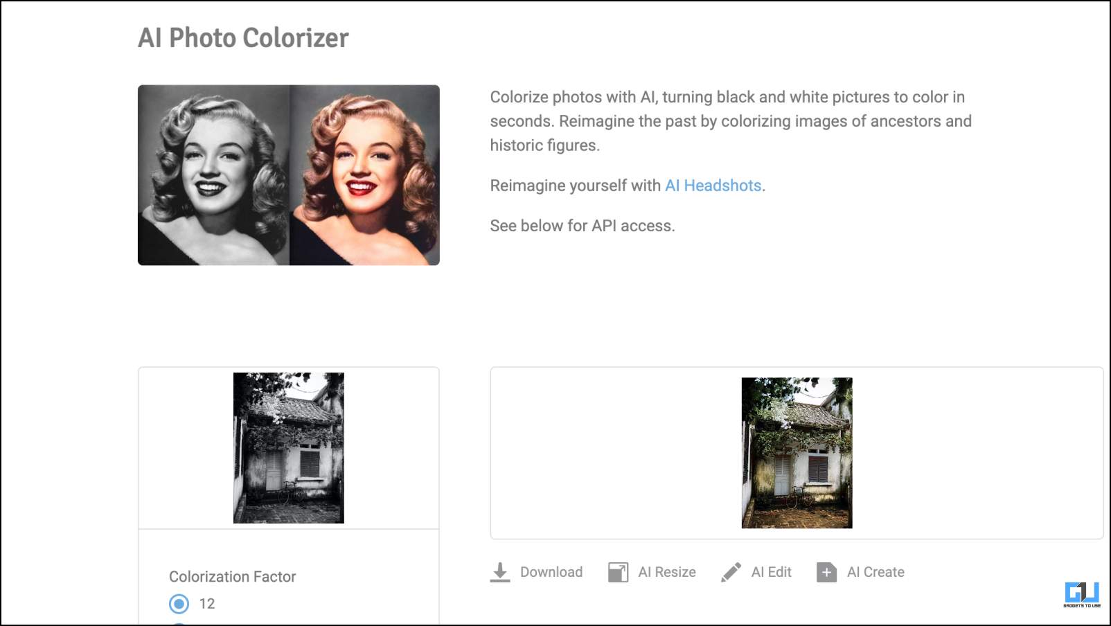 colorize black and white photos with Hotpot AI