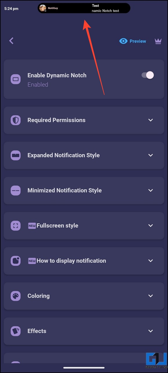 preview of the notiguy app
