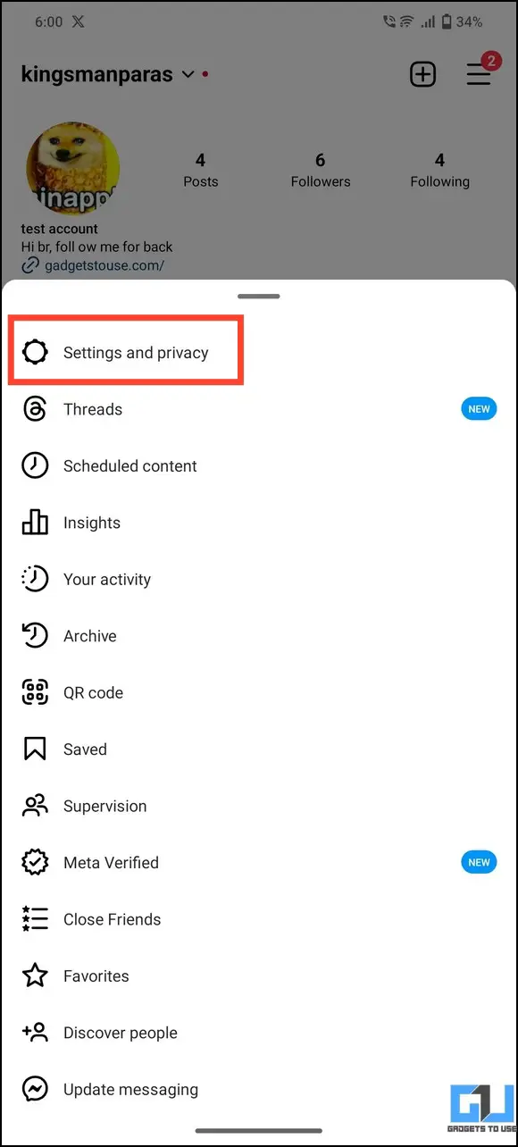 go to settings and privacy
