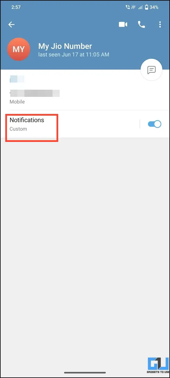 tap on notifications