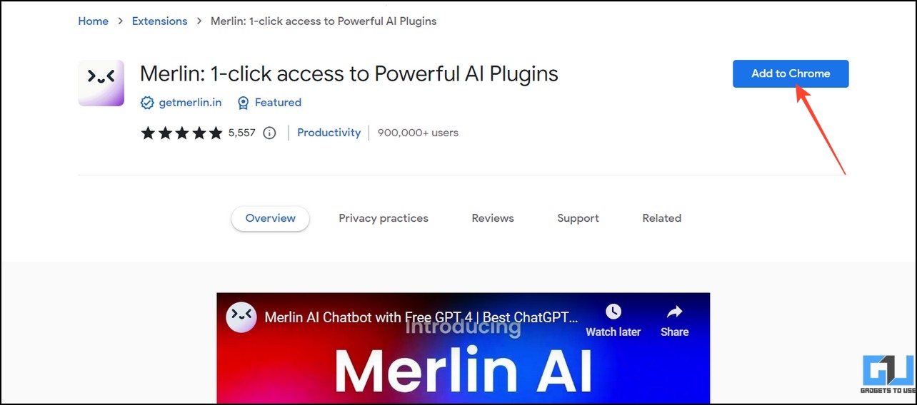 Install Merlin Extension from Chrome web store