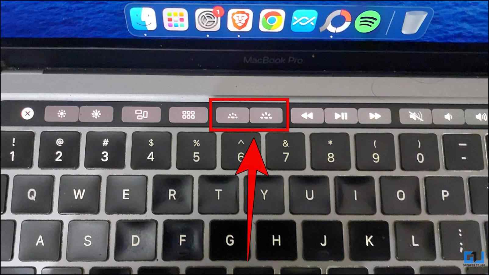Tap on these Buttons to Adjust Keyboard Backlight Brightness