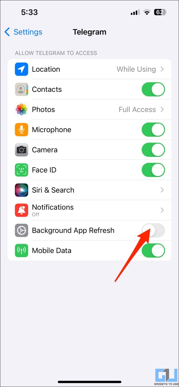 Enable Background App Refresh