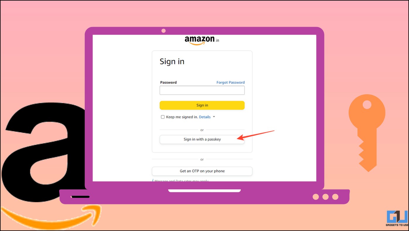 Log in Amazon without password using Passkey
