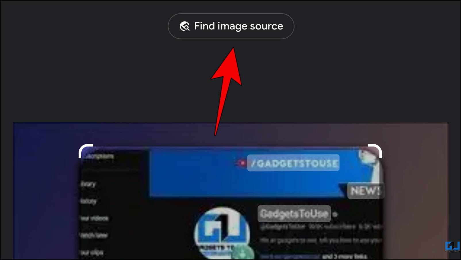 Clicking on Find Image Source in Google Lens