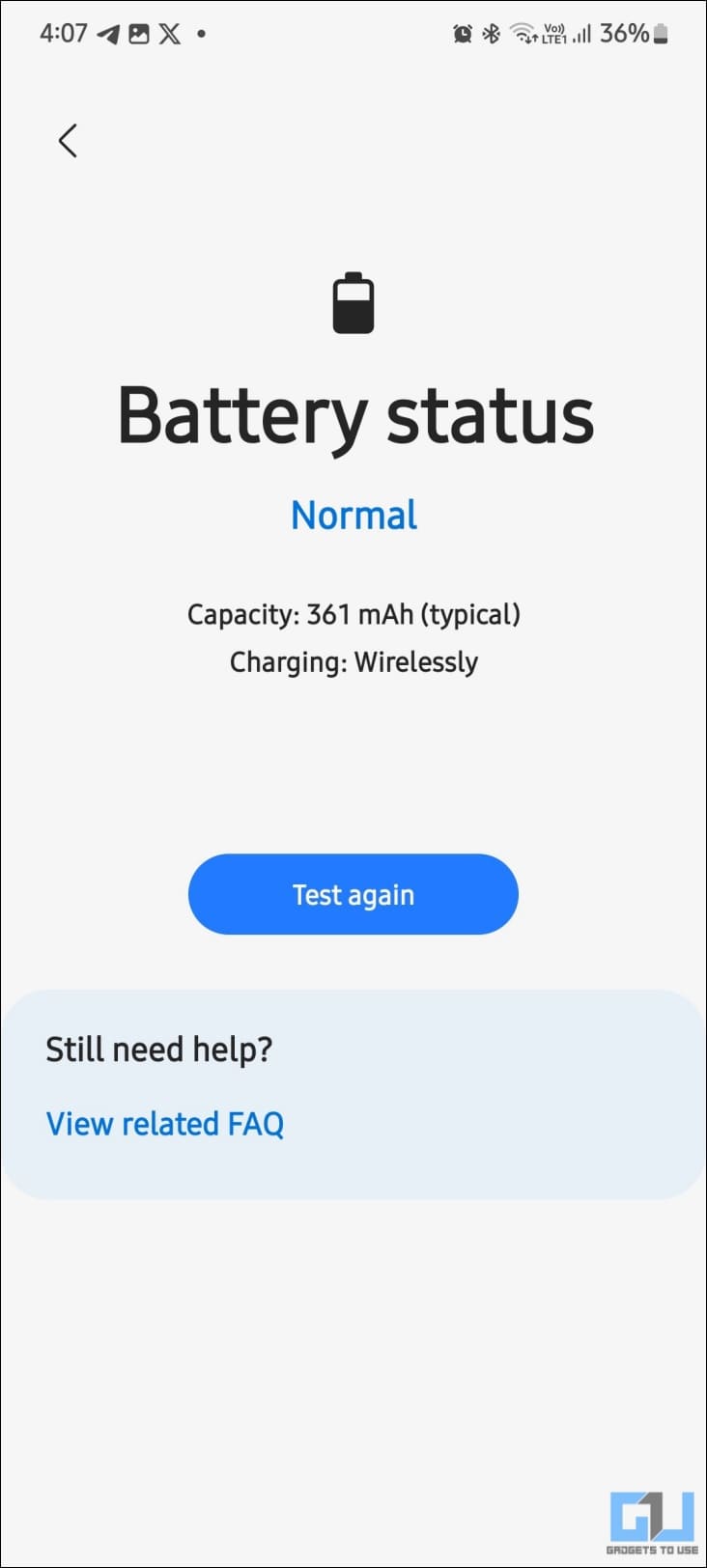 Diagnosis Tool Says the Battery Health is Normal