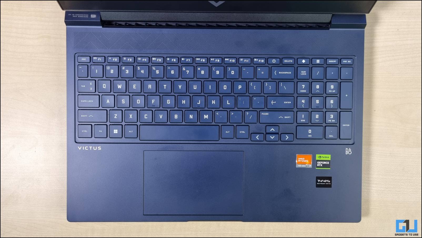 HP Victus 16 Trackpad and keyboard
