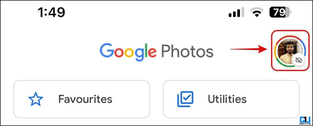 Tap on your Google Profile Picture