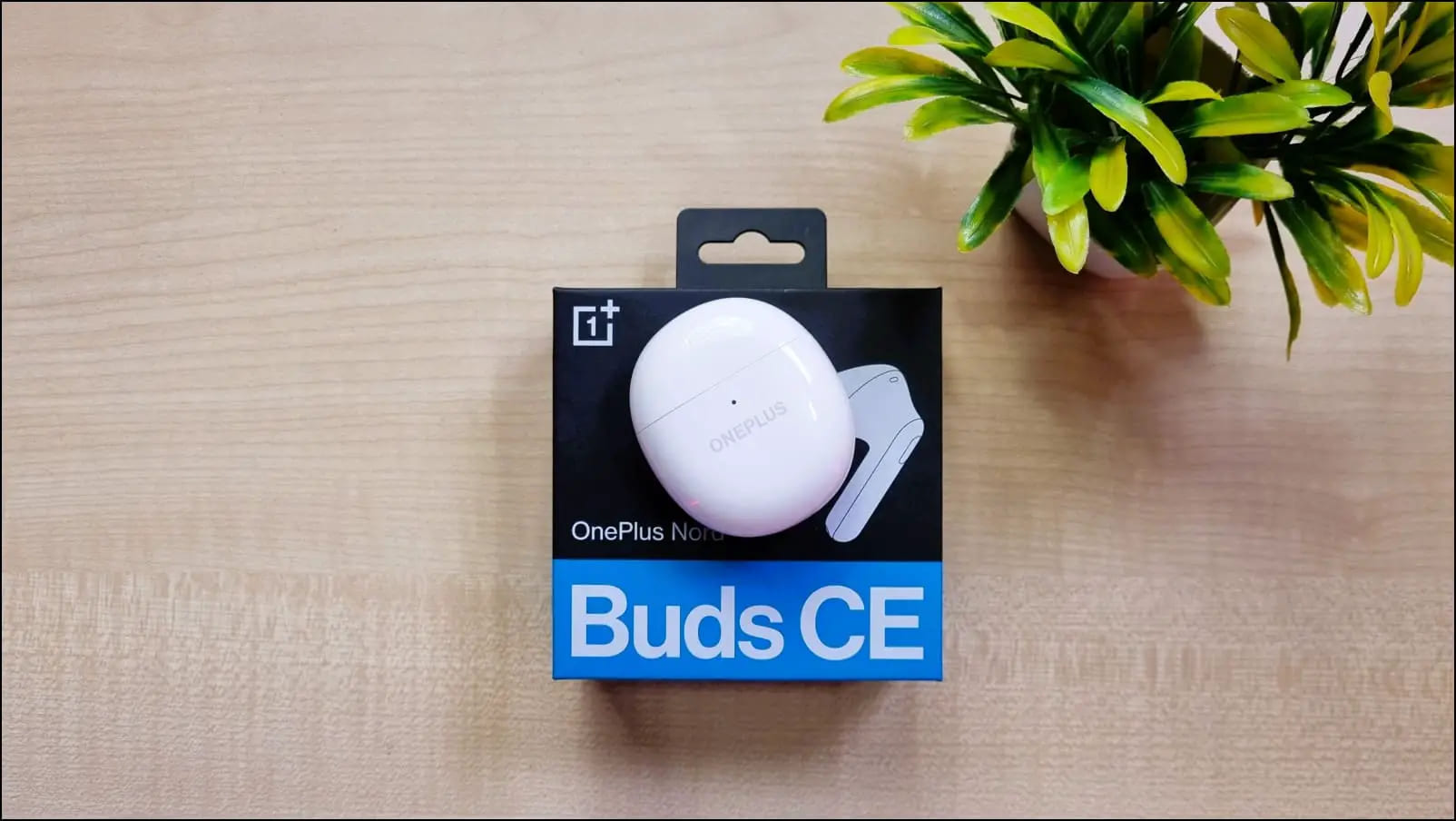 OnePlus Nord Buds CE Kept Above its Box on Table