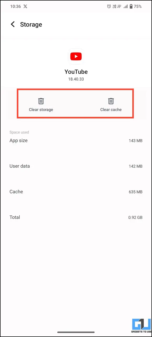 Clear data and app cache