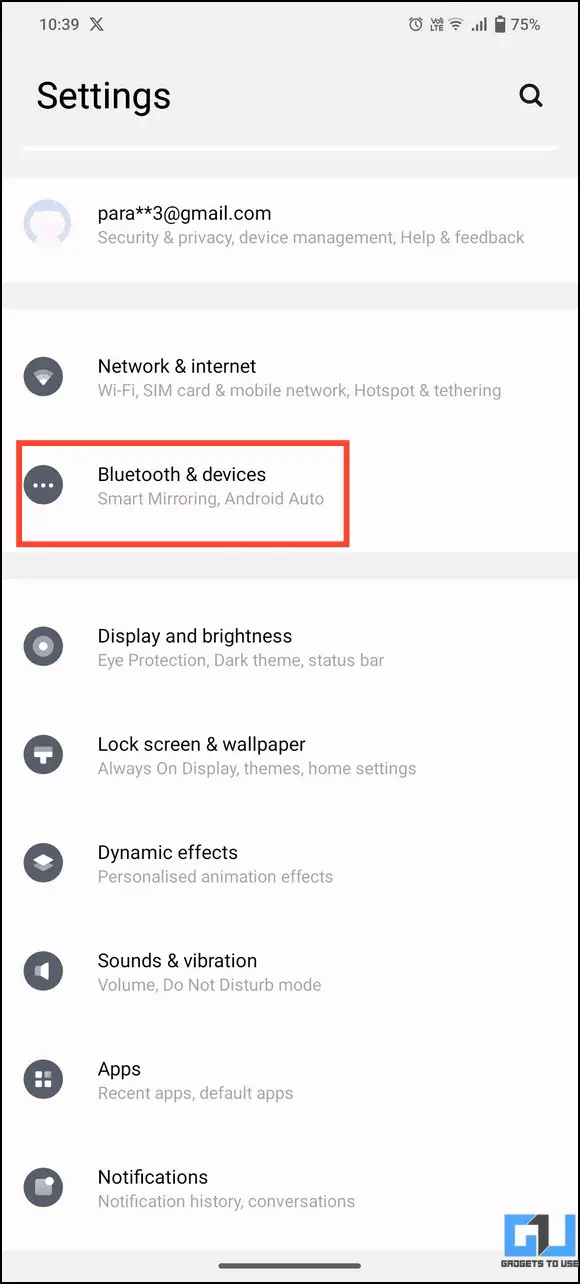 Go to Bluetooth settings on phone