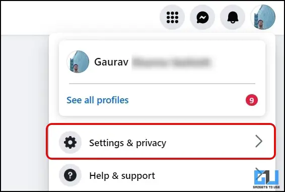 Go to Settings & Privacy from profile