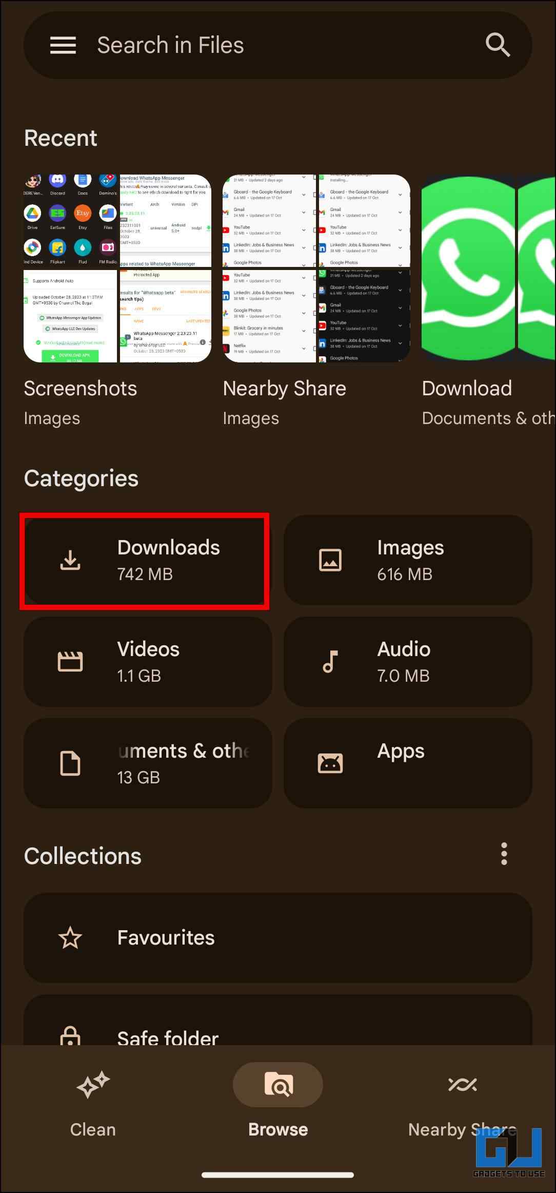 Go to the Downloads Folder in File Manager