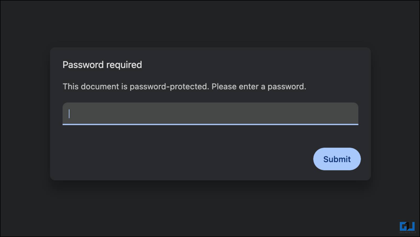 Enter Password for the PDF