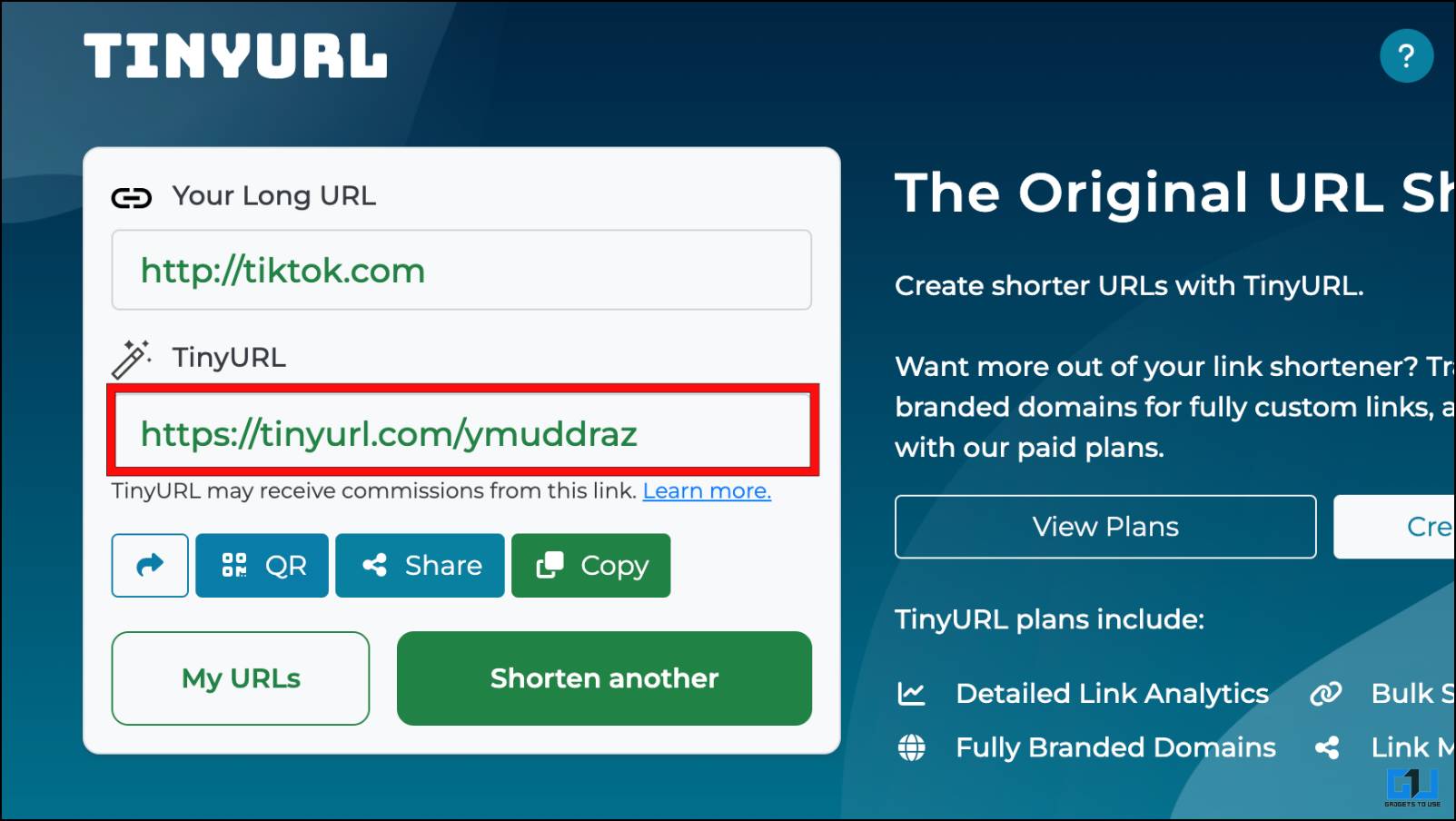 Using TinyURL to Shorten Links