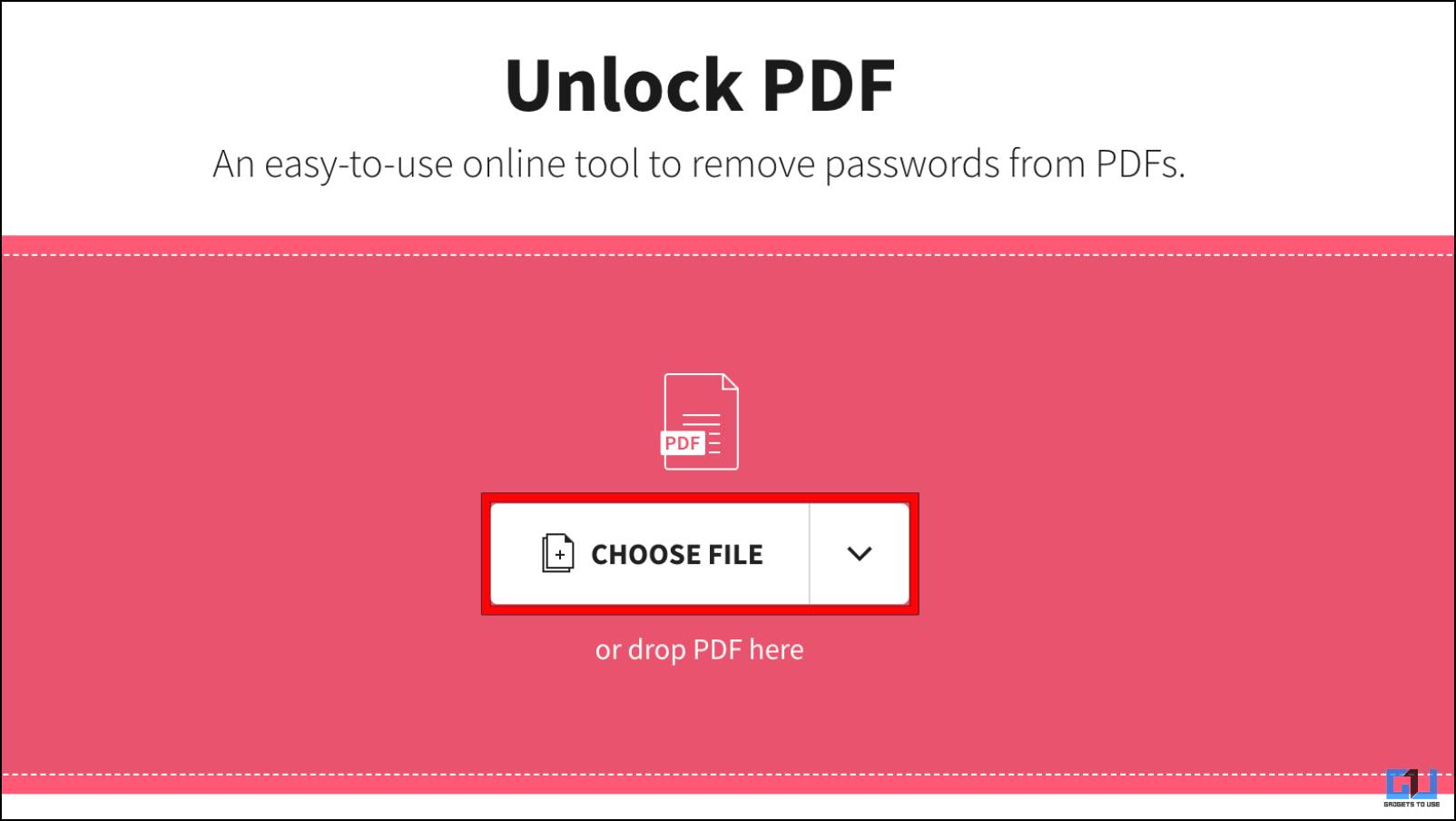 Upload Locked PDF to Smallpdf Tool