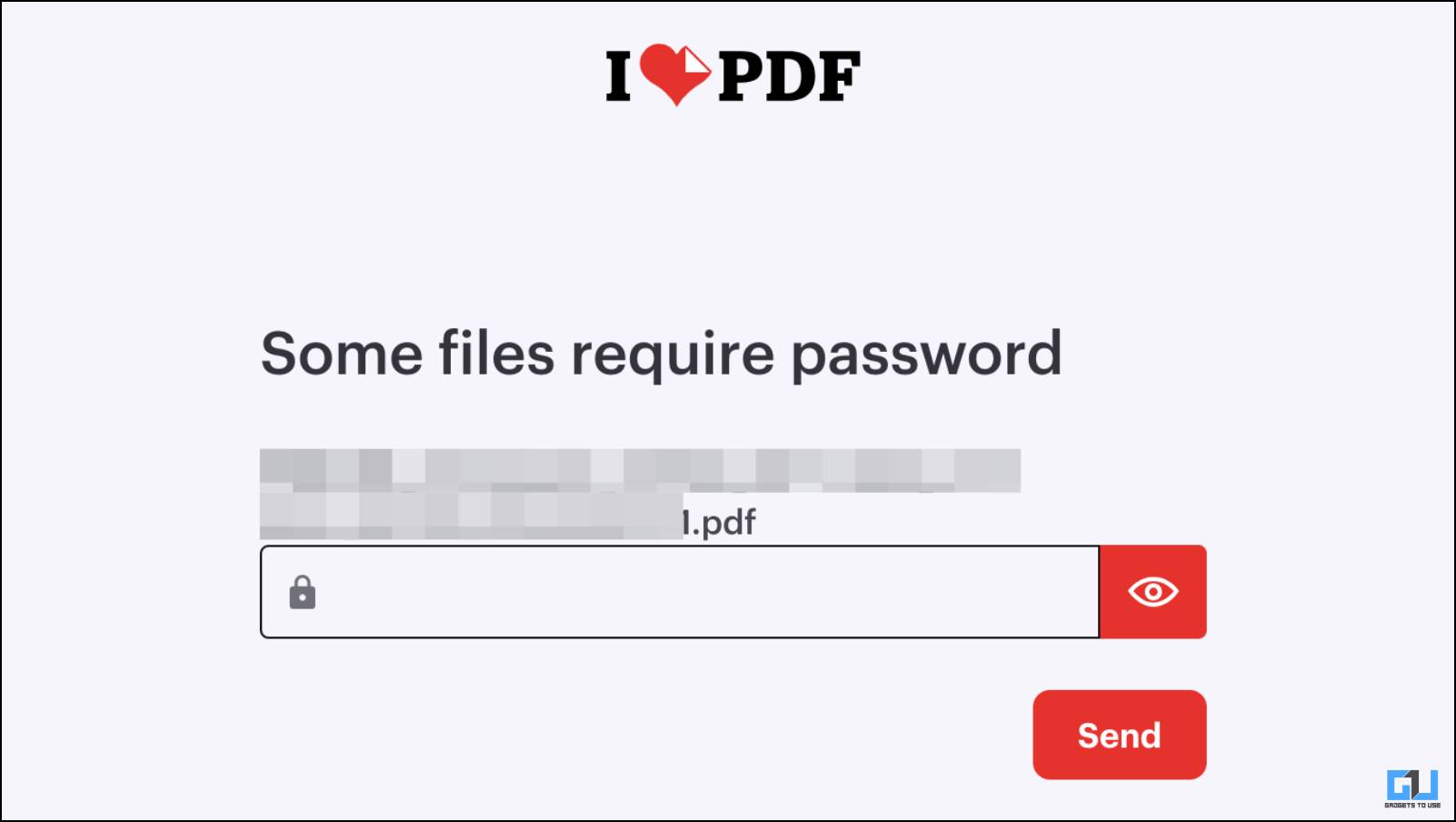 Enter the Password for the PDF File