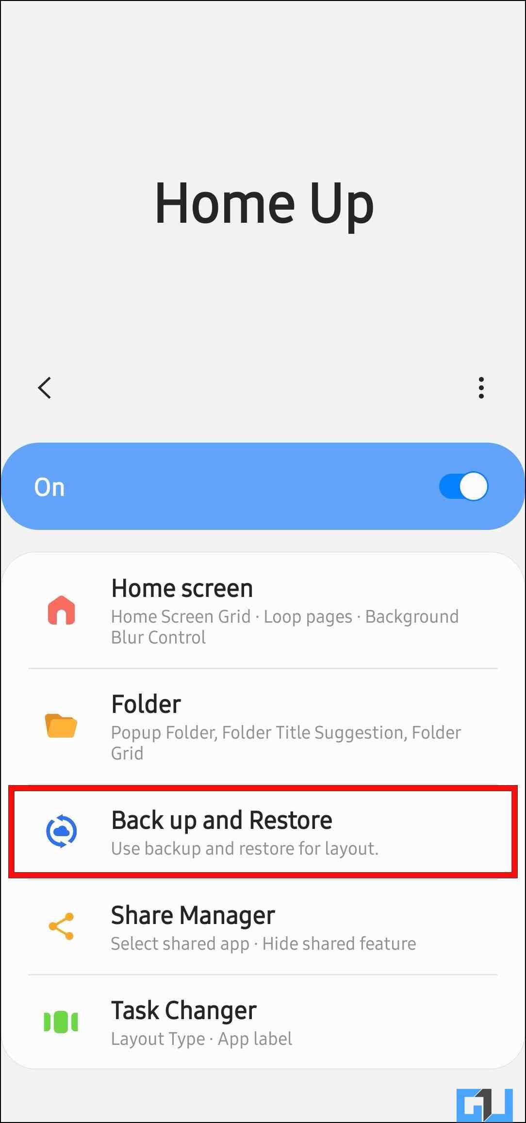 Go to Backup and Restore Option