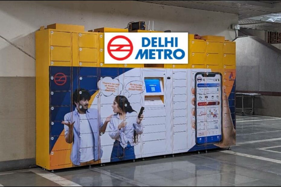 Delhi Metro Courier Service in a Station