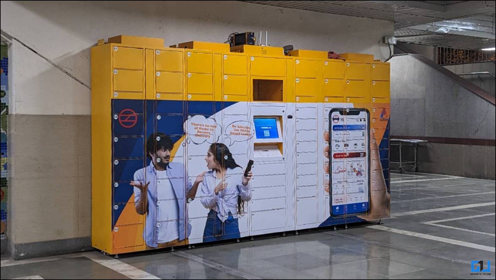 Digital Lockers inside Delhi Metro Station