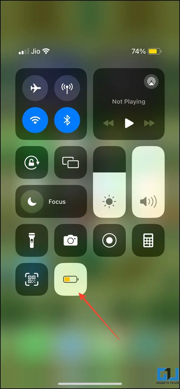 Disable Low Power Mode from Control Center