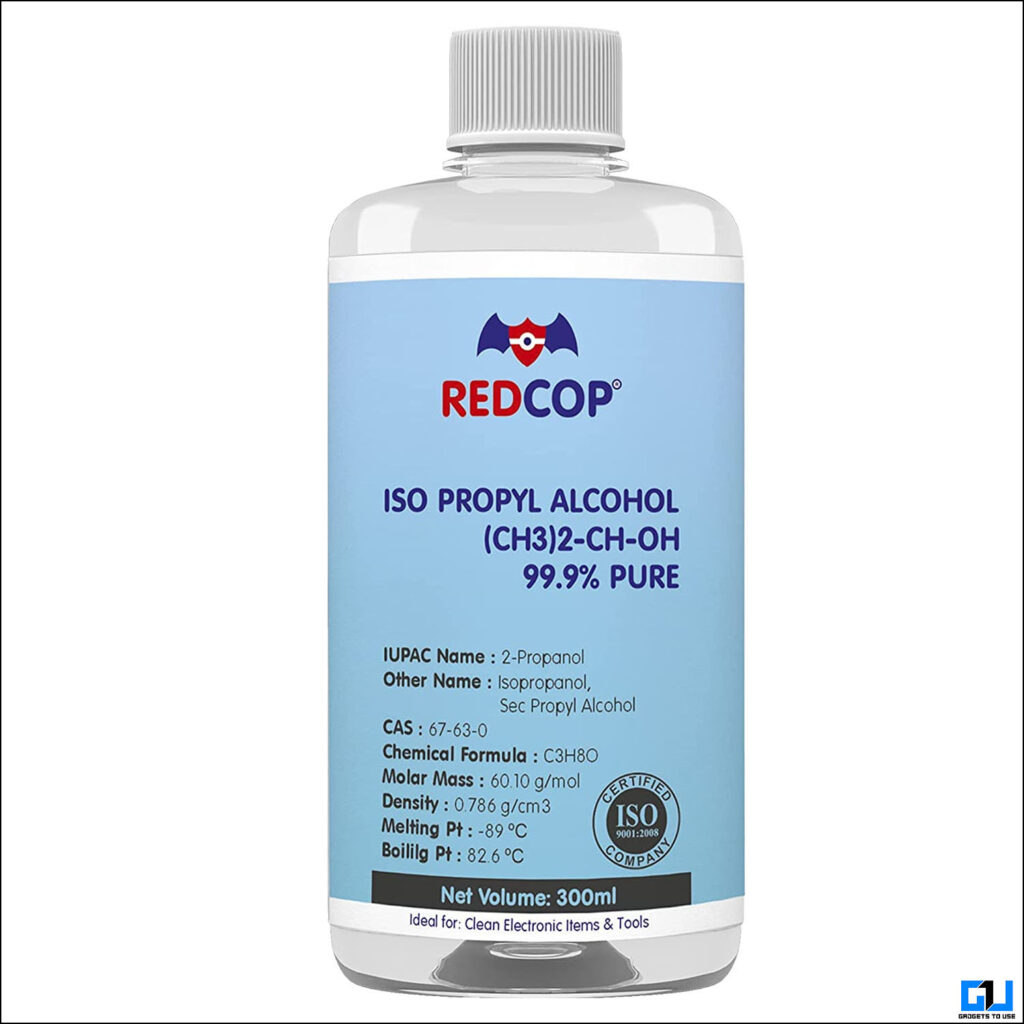 Isopropyl Alcohol bottle with 99.9% concentration