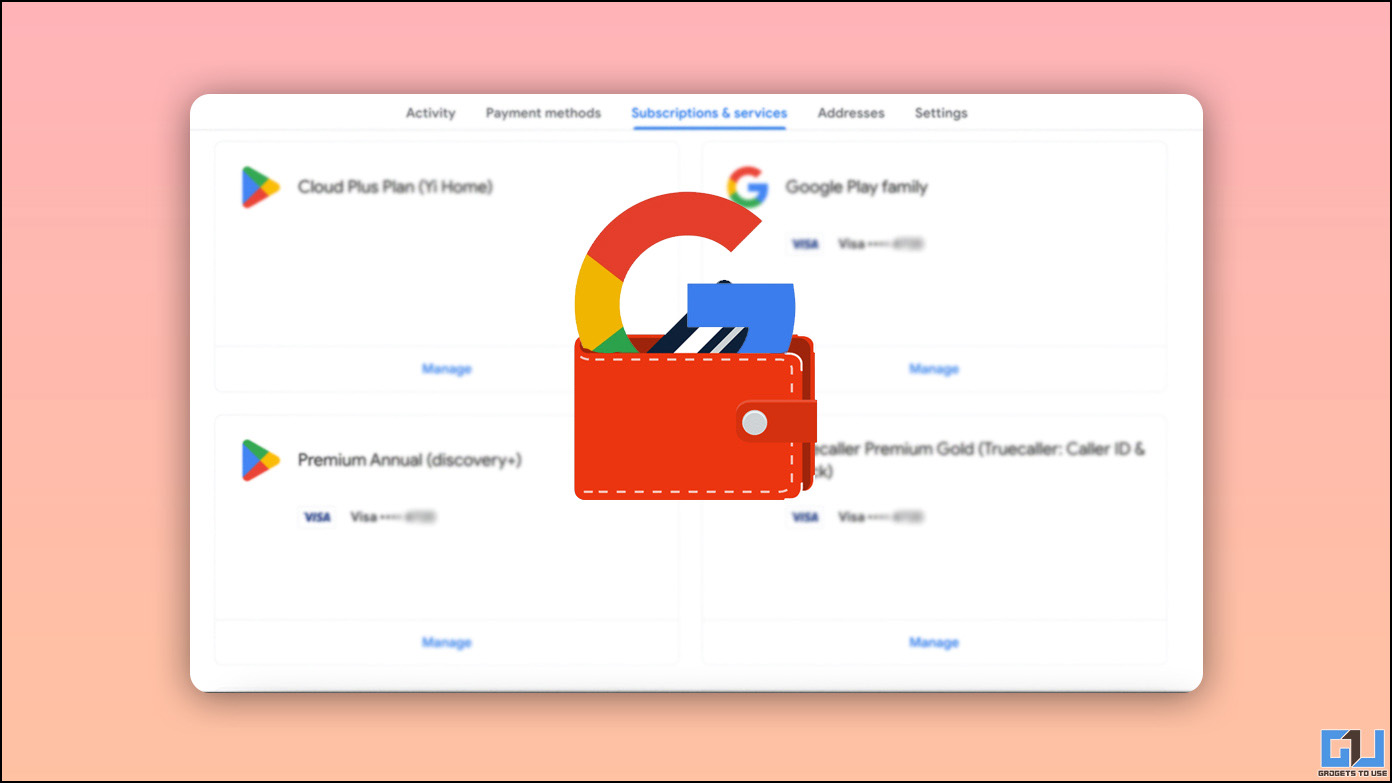 Remove card from Google Account