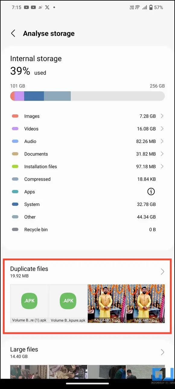 Go to Duplicate files
