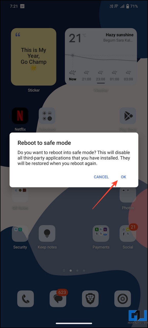 Boot Android phone into safe mode
